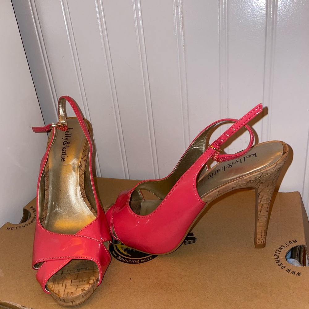 Kelly & Katie Coral Slingback Heels